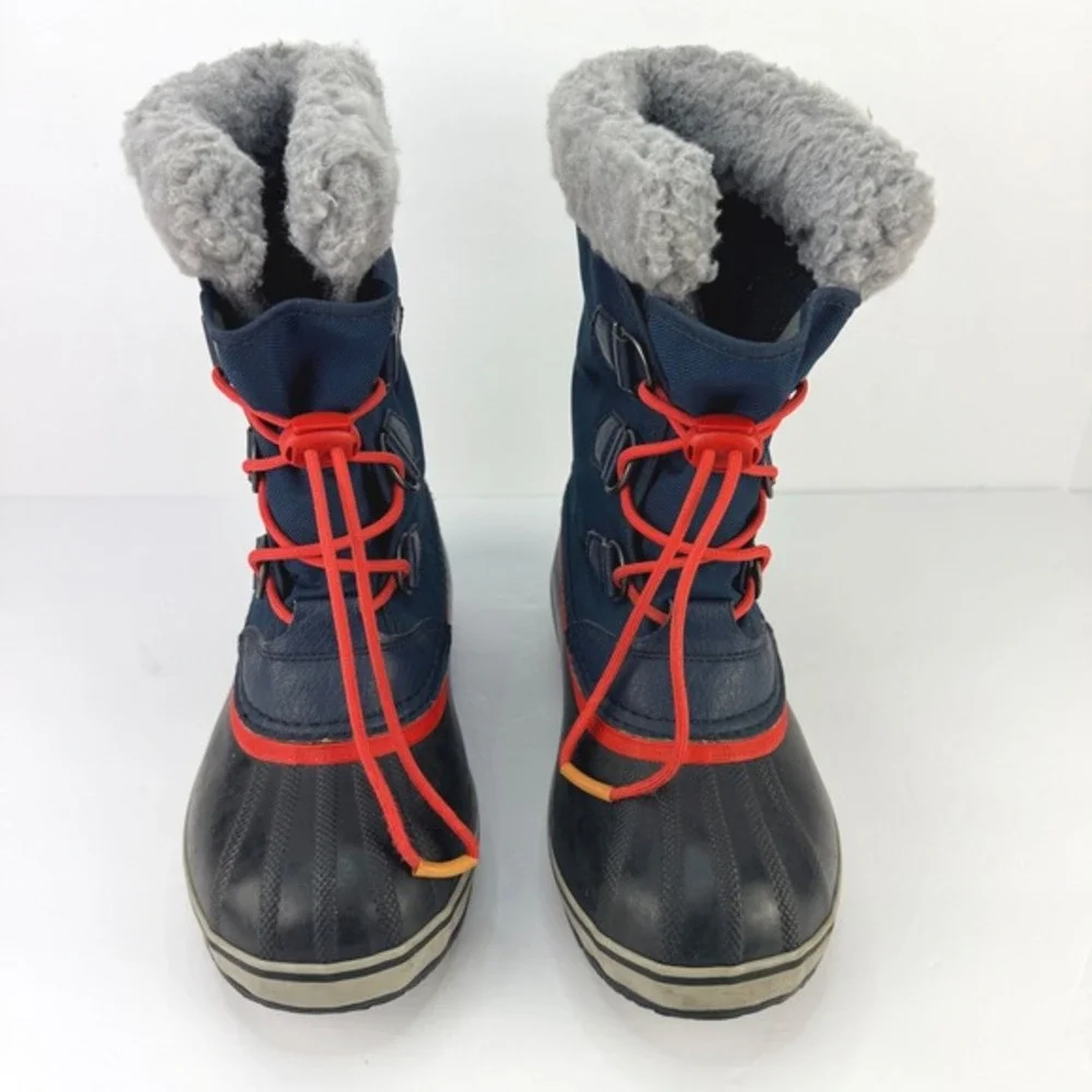 Sorel Yoot Pac 2 Size 5 Waterproof Navy Blue‎ Red Kids Snow Winter Boots Outdoor